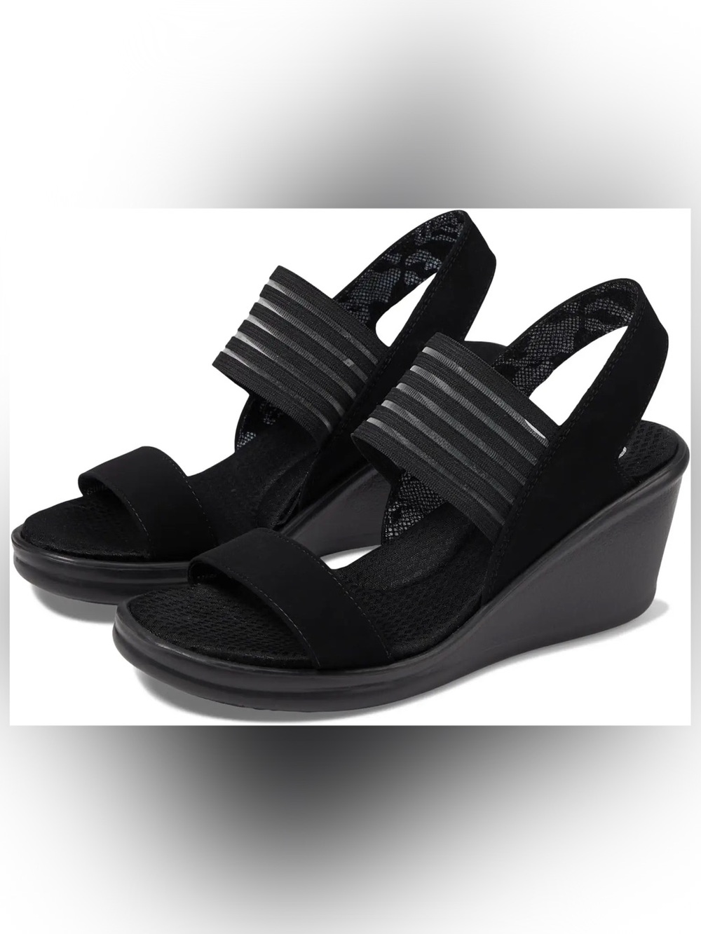 Women’s Black Rumblers-Sci-Fi Sketchers Comfort Heel
